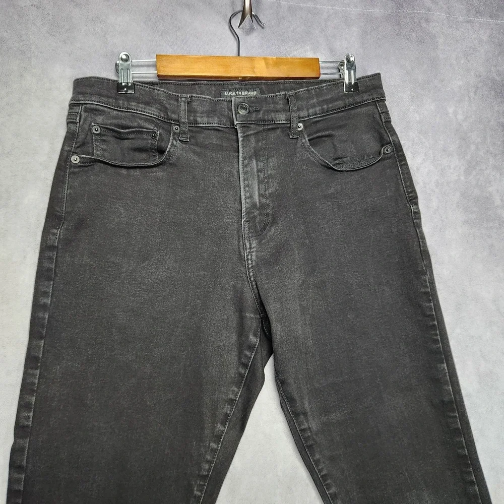 Lucky Brand 410 Athletic Straight Black Denim Jeans Men's‎ 34x30 Stretch
